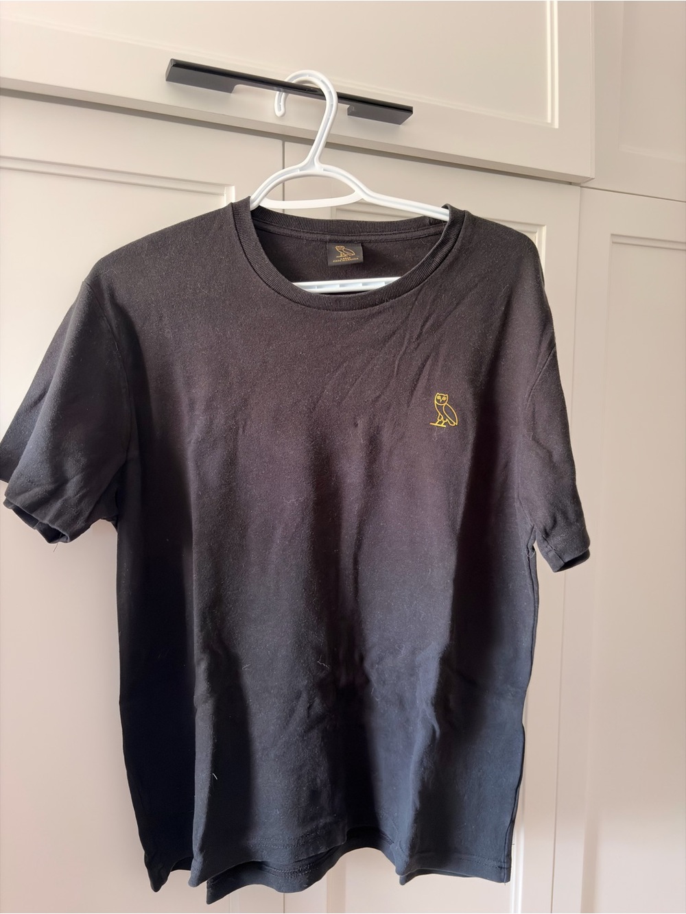 OVO Black Short Sleeve Tee with Yellow Owl Logo
